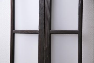 アンティーク建具　昭和初期　当店オリジナルガラス・花菱模様　大正ロマン香るガラス戸2枚セット(引き戸、建具)(R-045146)