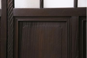 アンティーク建具　昭和初期　当店オリジナルガラス・花菱模様　大正ロマン香るガラス戸2枚セット(引き戸、建具)(R-045146)
