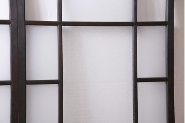 アンティーク建具　昭和初期　当店オリジナルガラス・花菱模様　大正ロマン香るガラス戸2枚セット(引き戸、建具)(R-045146)