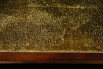 アンティーク家具　イギリスアンティーク　マホガニー材　ミラーバック　品の良い象眼細工入りのキャビネット(飾り棚、収納棚)(R-045147)