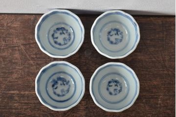 幕末〜明治　伊万里焼　成化年製　蛸唐草文向付4客(猪口、酒器)(R-045150)