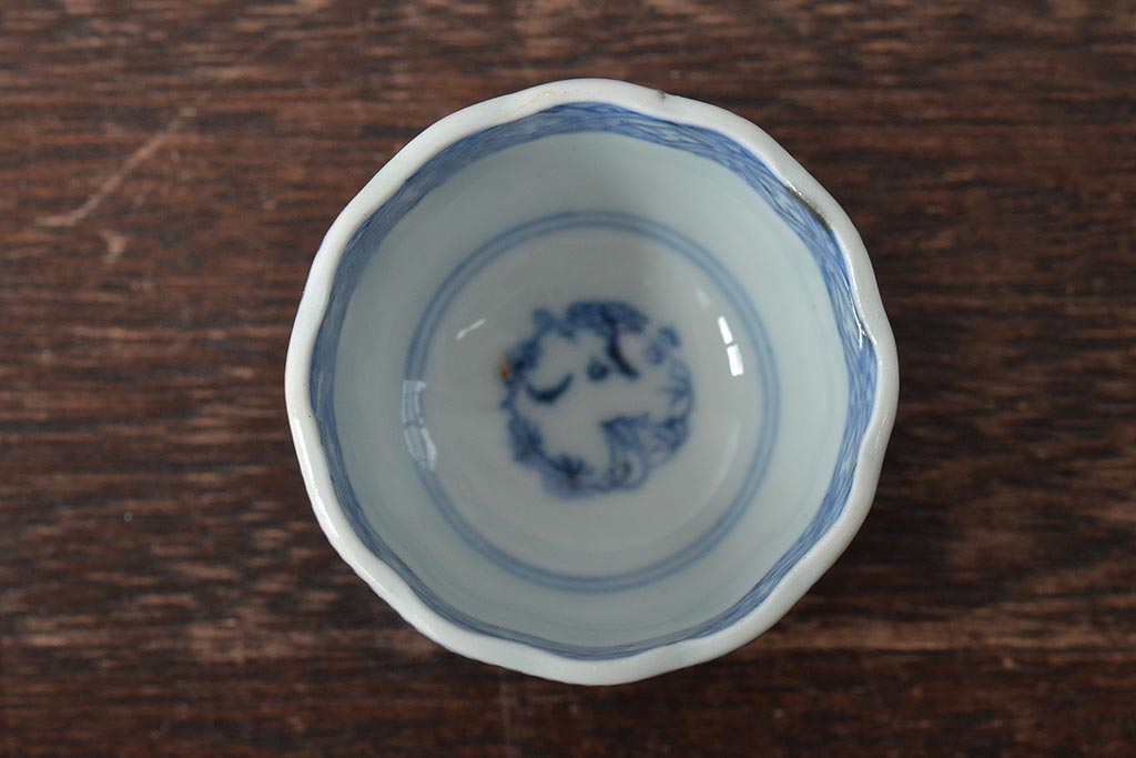 幕末〜明治　伊万里焼　成化年製　蛸唐草文向付4客(猪口、酒器)(R-045150)