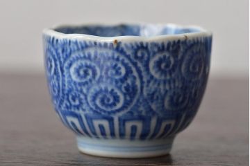 幕末〜明治　伊万里焼　成化年製　蛸唐草文向付4客(猪口、酒器)(R-045150)