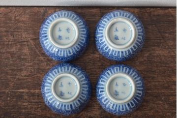 幕末〜明治　伊万里焼　成化年製　蛸唐草文向付4客(猪口、酒器)(R-045150)