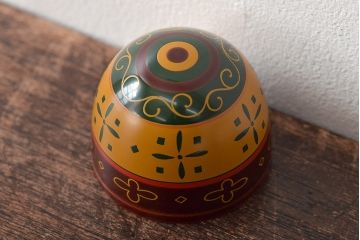 川端近左　独楽塗　香合　共箱　茶道具(R-045162)