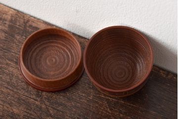 川端近左　独楽塗　香合　共箱　茶道具(R-045162)