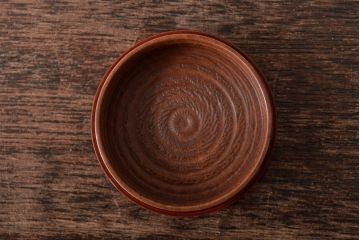 川端近左　独楽塗　香合　共箱　茶道具(R-045162)