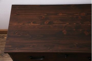 アンティーク家具　明治大正期　天板リメイク　総桐材の上質な箪笥ローボード(テレビ台、テレビボード、衣装箪笥、和タンス)(R-045170)