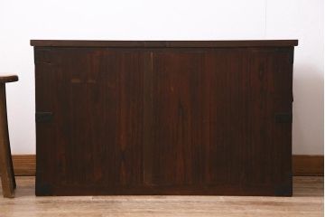 アンティーク家具　明治大正期　天板リメイク　総桐材の上質な箪笥ローボード(テレビ台、テレビボード、衣装箪笥、和タンス)(R-045170)