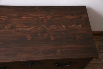 アンティーク家具　明治大正期　天板リメイク　総桐材の上質な箪笥ローボード(テレビ台、テレビボード、衣装箪笥、和タンス)(R-045170)