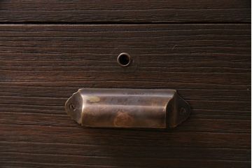 アンティーク家具　和製　昭和中期　古箪笥リメイク　レーザー組子入り　七宝文様　レトロモダンな脚付き箪笥ローボード(時代箪笥、収納棚、戸棚)(R-045175)