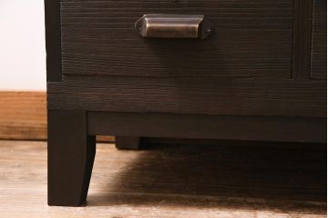 アンティーク家具　和製　昭和中期　古箪笥リメイク　レーザー組子入り　七宝文様　レトロモダンな脚付き箪笥ローボード(時代箪笥、収納棚、戸棚)(R-045175)