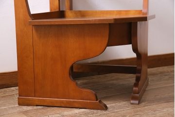 中古 横浜ダニエル(daniel) A-534 木の温もりを感じるベンチコーナーチェア(ベンチ、ダイニングチェア、板座)(定価約37万円)(R-045179)