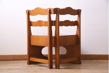 中古 横浜ダニエル(daniel) A-534 木の温もりを感じるベンチコーナーチェア(ベンチ、ダイニングチェア、板座)(定価約37万円)(R-045179)