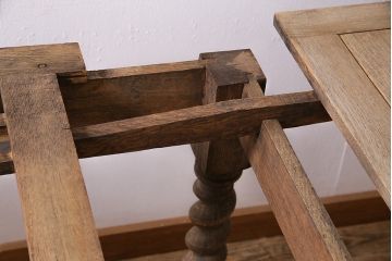 アンティーク家具　イギリス　ストリップド(剥離)　オーク材製のドローリーフテーブル(エクステンションテーブル)(R-045180)