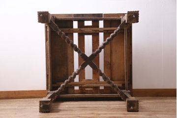 アンティーク家具　イギリス　ストリップド(剥離)　オーク材製のドローリーフテーブル(エクステンションテーブル)(R-045180)