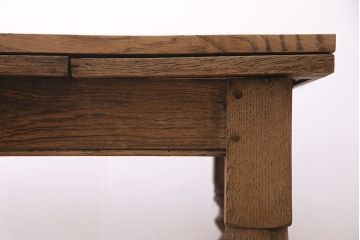 アンティーク家具　イギリス　ストリップド(剥離)　オーク材製のドローリーフテーブル(エクステンションテーブル)(R-045180)