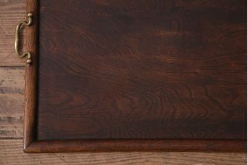 アンティーク雑貨　和製アンティーク　大正期　使い込まれた味わいが魅力の木製トレー(角盆、お盆)(R-045181)