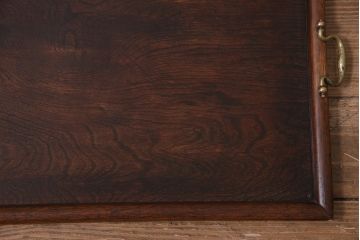 アンティーク雑貨　和製アンティーク　大正期　使い込まれた味わいが魅力の木製トレー(角盆、お盆)(R-045181)