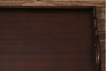 アンティーク雑貨　イギリスアンティーク　マホガニー材　気品漂う木製トレー(大)(サービングトレイ、角盆、お盆)(R-045182)