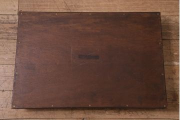 アンティーク雑貨　イギリスアンティーク　マホガニー材　気品漂う木製トレー(大)(サービングトレイ、角盆、お盆)(R-045182)