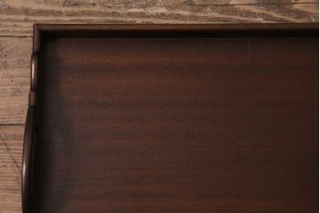 アンティーク雑貨　イギリスアンティーク　マホガニー材　気品漂う木製トレー(中)(サービングトレイ、角盆、お盆)(R-045183)