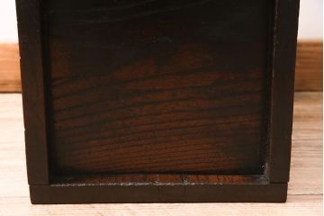 アンティーク雑貨　明治期　総ケヤキ材　錠前付き　引き出し付きが珍しい古い銭箱(銭函)(R-045185)