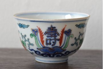 明治〜大正　九谷焼　色絵　茶器セット(急須、湯冷まし、茶碗、湯呑み、和食器)(R-045265)