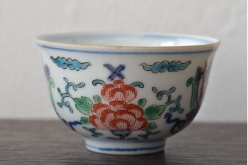 明治〜大正　九谷焼　色絵　茶器セット(急須、湯冷まし、茶碗、湯呑み、和食器)(R-045265)