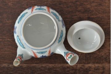 明治〜大正　九谷焼　色絵　茶器セット(急須、湯冷まし、茶碗、湯呑み、和食器)(R-045265)