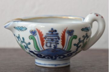 明治〜大正　九谷焼　色絵　茶器セット(急須、湯冷まし、茶碗、湯呑み、和食器)(R-045265)