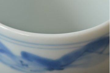 明治期　伊万里焼　山水図　染付　湯呑2客(湯呑み、和食器)(R-045266)