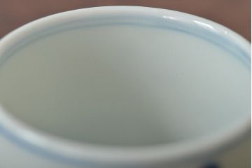 明治期　伊万里焼　山水図　染付　湯呑2客(湯呑み、和食器)(R-045267)
