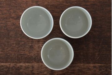 明治期　伊万里焼　山水図　染付　湯呑3客(湯呑み、和食器)(R-045268)