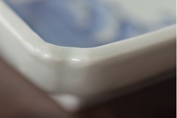 江戸期　古伊万里　長皿　線描なます皿　龍の図　蓋茶碗　海老皿など5点(染付、和食器)(R-045269)