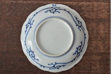 江戸期　古伊万里　長皿　線描なます皿　龍の図　蓋茶碗　海老皿など5点(染付、和食器)(R-045269)