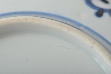 江戸期　古伊万里　長皿　線描なます皿　龍の図　蓋茶碗　海老皿など5点(染付、和食器)(R-045269)