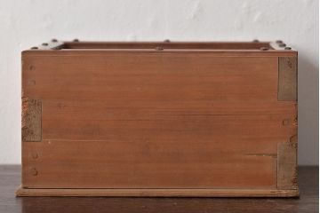 竹に太鼓鋲　珍しい　煙草盆2個セット(収納箱、木箱、小物入れ)(R-045275)