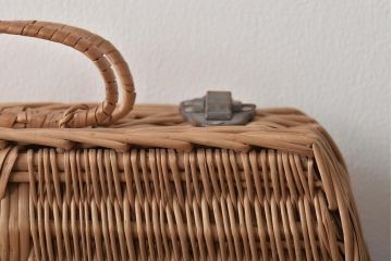 アンティーク雑貨　昭和初期　ナチュラルスタイルにおすすめなバスケット(鞄、カゴ、収納)(R-045276)