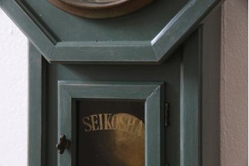 アンティーク時計　昭和初期　5.5インチ　精工舎(SEIKOSHA、セイコー)　ゼンマイ式　珍しい小振りサイズの八角柱時計(掛け時計、振り子時計)(R-045297)