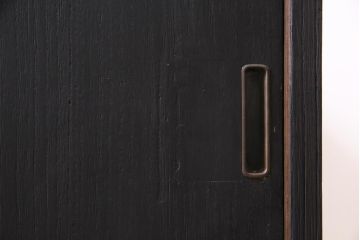 アンティーク家具　和製　昭和中期　総桐材　シックでモダンな雰囲気が魅力の鉄脚付きローボード(テレビ台、戸棚、収納棚)(R-045300)