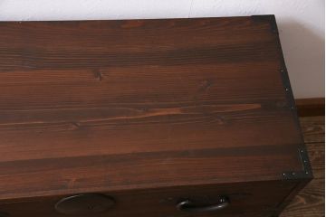 アンティーク家具　大正昭和初期　前面桐材　和の趣漂う箪笥ローボード(時代箪笥、ローチェスト、テレビ台)(R-045301)