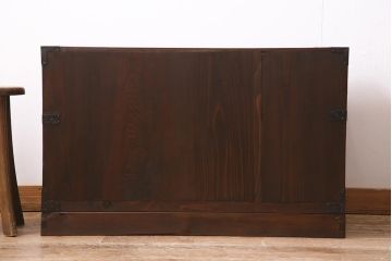 アンティーク家具　大正昭和初期　前面桐材　和の趣漂う箪笥ローボード(時代箪笥、ローチェスト、テレビ台)(R-045301)
