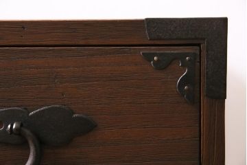 アンティーク家具　大正昭和初期　前面桐材　和の趣漂う箪笥ローボード(時代箪笥、ローチェスト、テレビ台)(R-045301)
