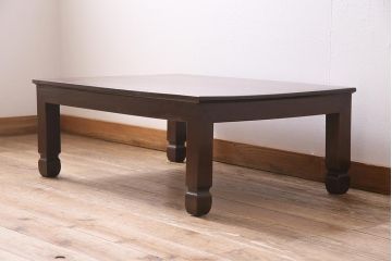 アンティーク家具　大正昭和初期　ケヤキ材　脚の意匠が目を引く座卓(センターテーブル、ローテーブル)(R-045303)