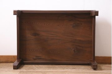 アンティーク家具　大正昭和初期　ケヤキ材　脚の意匠が目を引く座卓(センターテーブル、ローテーブル)(R-045303)