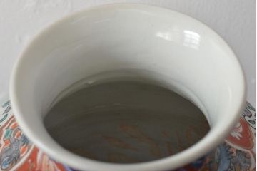 幕末〜明治　伊万里焼　花鳥図色絵花瓶一対(花器)(R-045304)