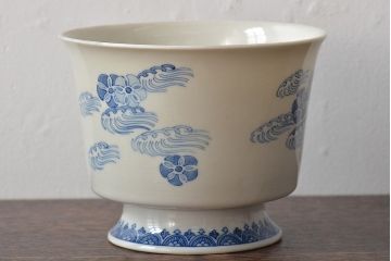 明治〜大正　染付杯洗(深皿、深鉢、盃洗)(R-045314)