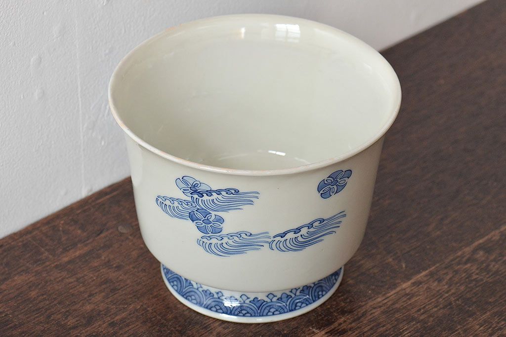 明治〜大正　染付杯洗(深皿、深鉢、盃洗)(R-045315)