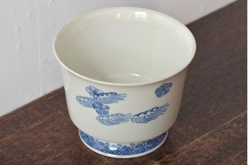 明治〜大正　染付杯洗(深皿、深鉢、盃洗)(R-045315)